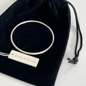 Seed & Sage Sterling Solver 925 Mexico Etched Women’s Bangle Bracelet